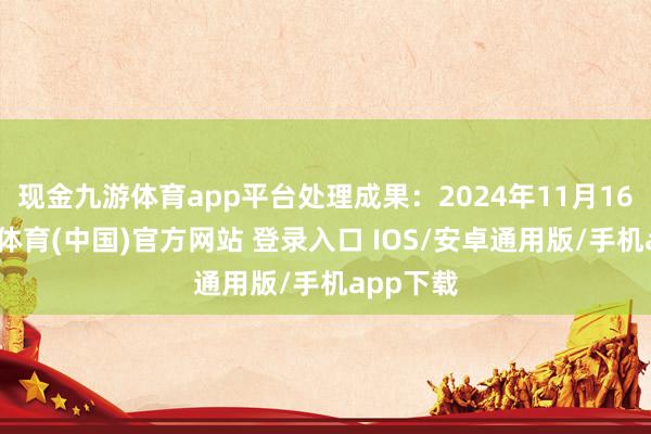 现金九游体育app平台处理成果：2024年11月16日-九游体育(中国)官方网站 登录入口 IOS/安卓通用版/手机app下载