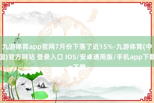 九游体育app官网7月份下落了近15%-九游体育(中国)官方网站 登录入口 IOS/安卓通用版/手机app下载